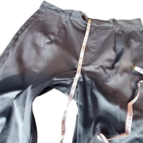 Good Fellow Pleated Trouser Mens Cotton Stretch Slim Tapered Leg Chinos W36 L32 - Picture 4 of 12